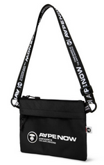 Load image into Gallery viewer, AAPE Moonface patch sacoche bag Black
