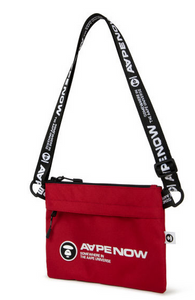 AAPE Moonface patch sacoche bag Red