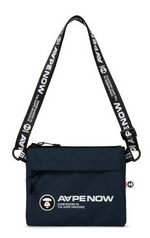 Load image into Gallery viewer, AAPE Moonface patch sacoche bag Navy Blue
