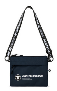 AAPE Moonface patch sacoche bag Navy Blue