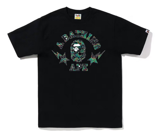 BAPE Thermography Polygon College Tee Black