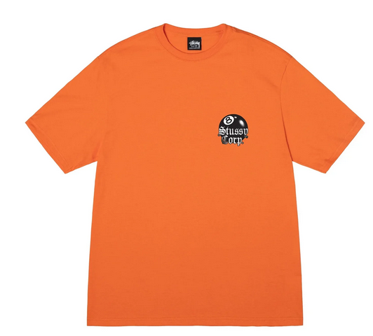 Stussy 8 Ball Corp. Tee Coral
