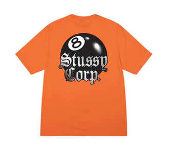Stussy 8 Ball Corp. Tee Coral
