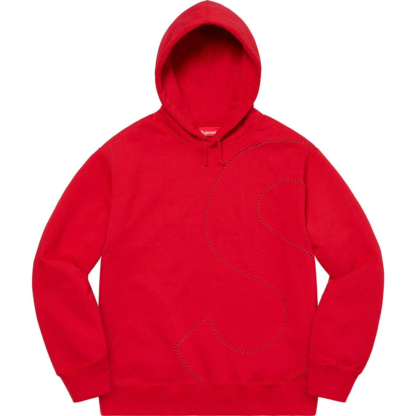 Supreme Laser Cut S Logo Hooded Sweatshirt Red