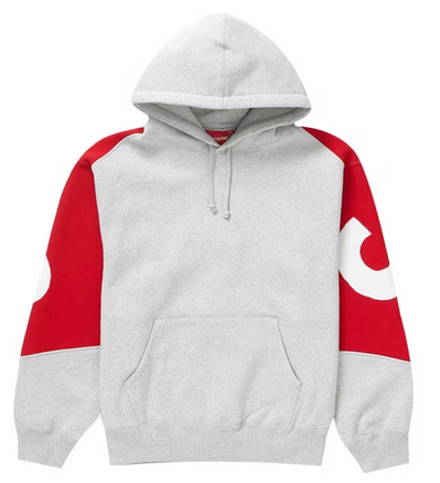 Supreme Big Logo Jacquard Hooded Sweatshirt Heather Grey Pure