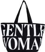 Load image into Gallery viewer, GENTLE WOMAN  Canvas Large Tote Black
