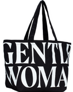 Load image into Gallery viewer, GENTLE WOMAN  Canvas Large Tote Black
