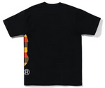 Load image into Gallery viewer, BAPE Block Check Side Big Ape Head Tee (FW22) Black Red

