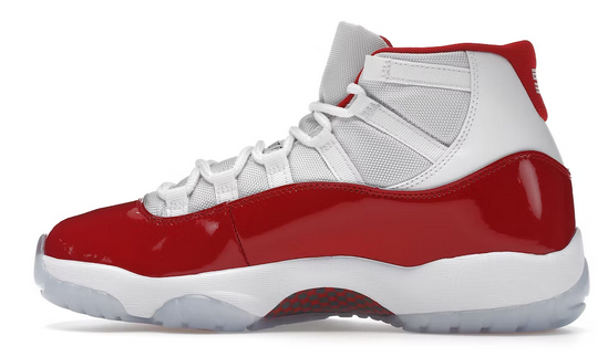 Jordan 11 red top and white high