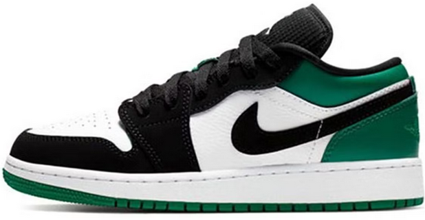 Jordan 1 low top white black mystic green