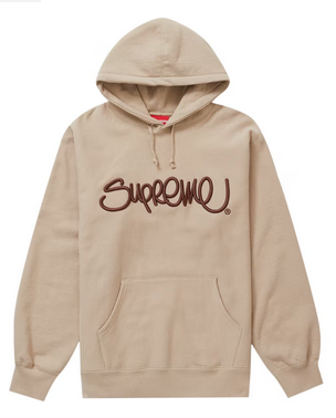 Supreme Raised Handstyle Hooded SweatshirtDark Taupe Pure Soles PH