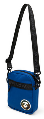 Load image into Gallery viewer, Moonface patch crossbody bag Blue
