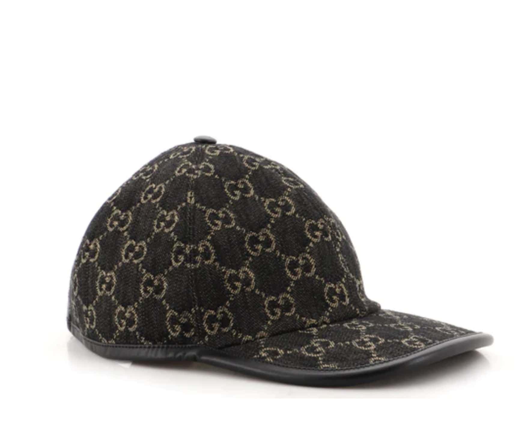 Gucci GG Denim Cap with Leather