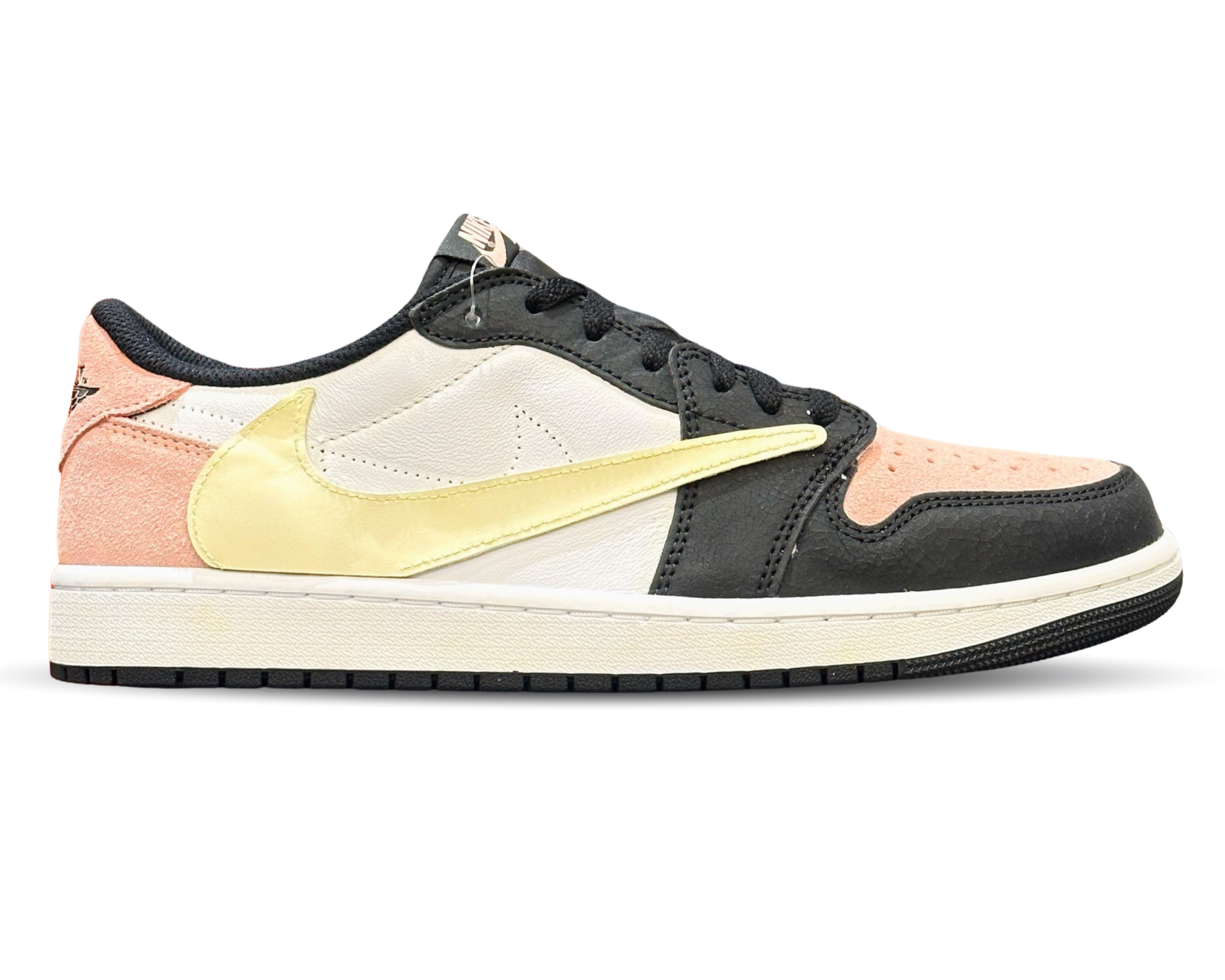Jordan 1 low Bleached Coral Off White Inspired Handcrafted