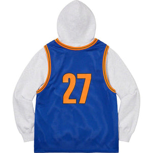 Supreme Basketball Jersey Hooded Sweatshirt Ash Grey - Pure Soles PH