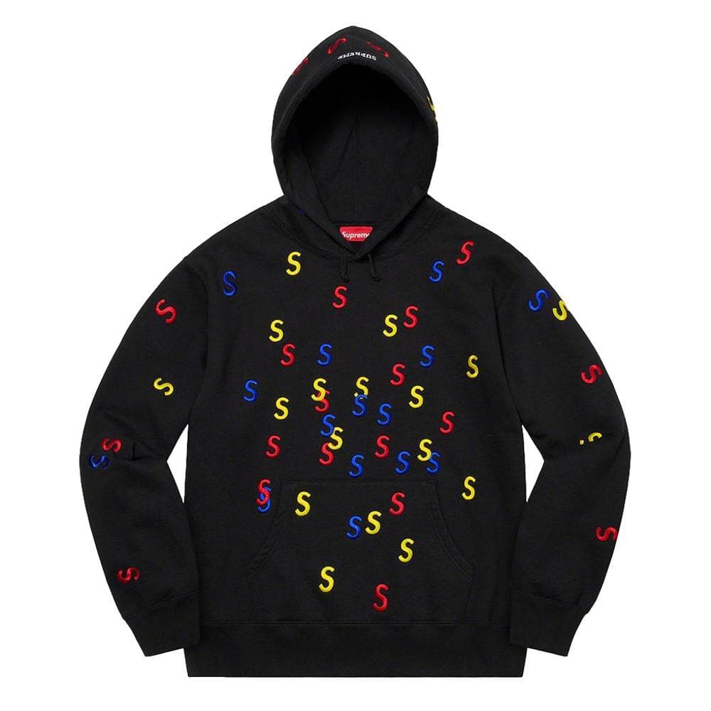 Supreme Embroidered S Hooded Sweatshirt Black