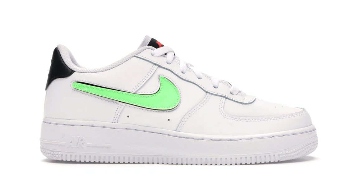 Nike Air Force 1 Low Removable Swoosh White Green Strike (GS) - Pure Soles PH