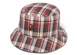 Load image into Gallery viewer, BAPE Mini Bape Check Bucket Hat Red
