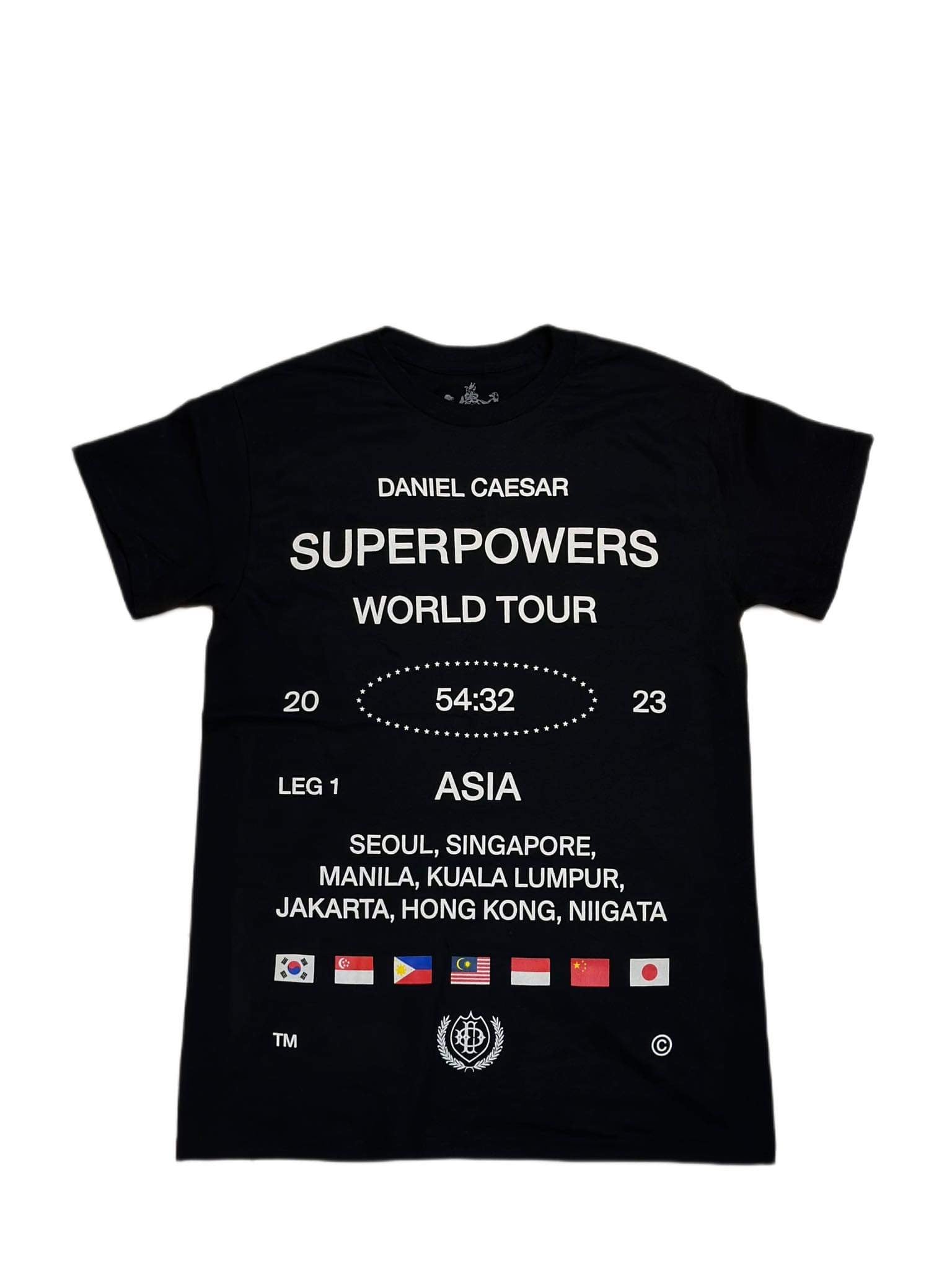 Daniel Caesar Superpowers Tour Manila Black T-shirt